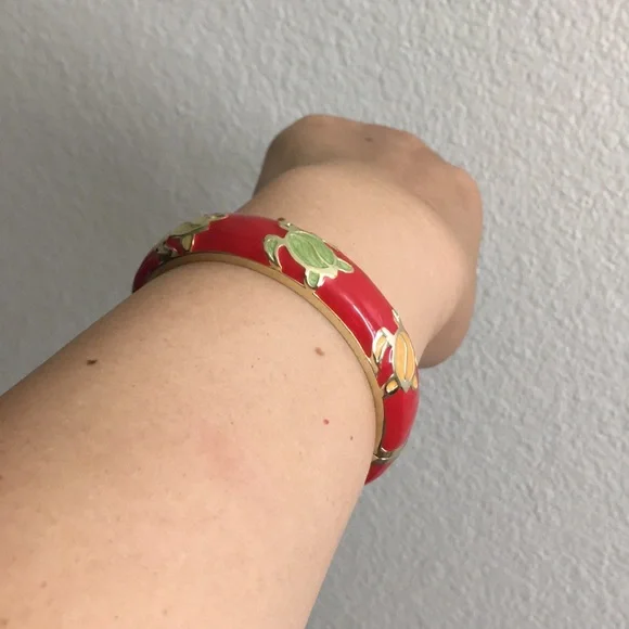 🖤NEW enamel turtle hinged bangle - Picture 13 of 15
